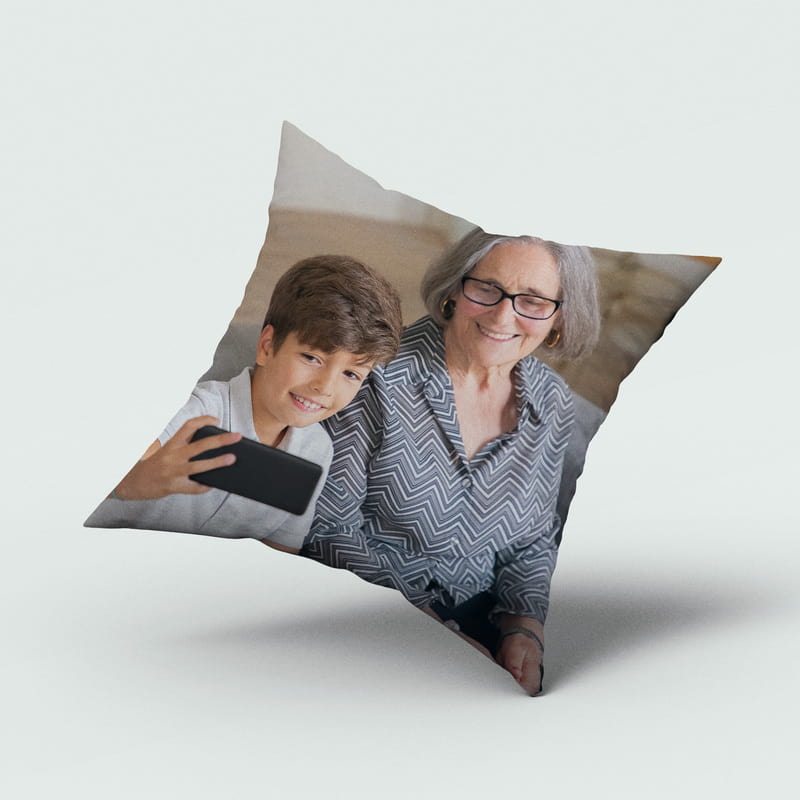 Anneanne ve Babaanneye Hediye Fotoğraf Baskılı Kırlent Yastık