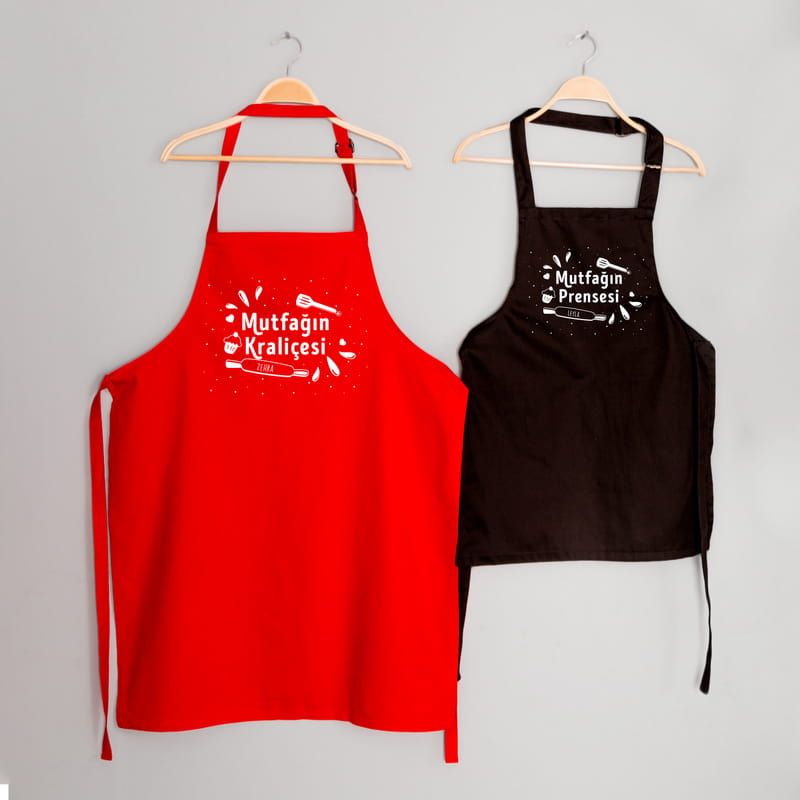 Anneler Günü Hediyesi Kişiye Özel Anne Çocuk 2li Mutfak Önlüğü