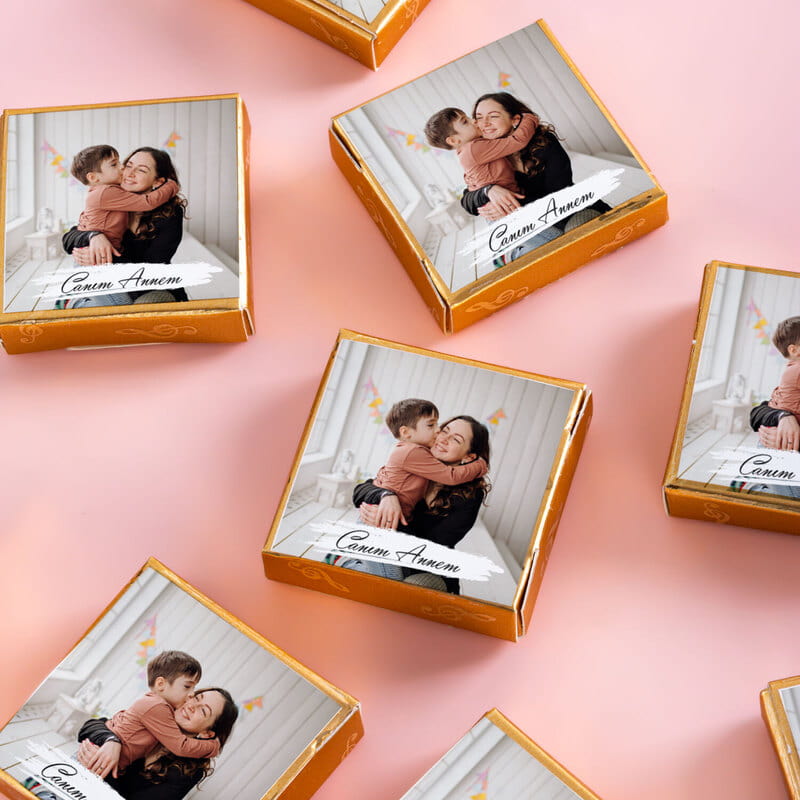 Anneye Fotoğraf Baskılı Çikolata Hediye Kutusu