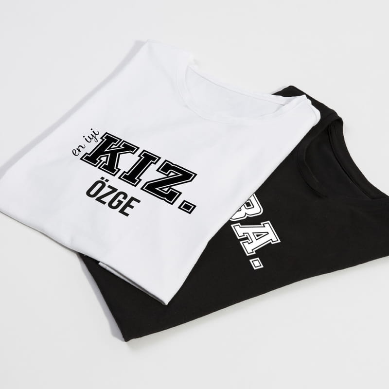 Baba Kız Kombini İsme Özel İkili Tişört