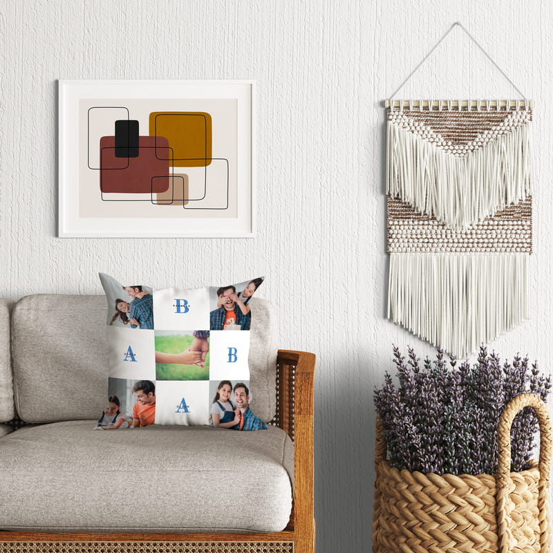 Baba Tasarımlı Fotoğraf Baskılı Dekoratif Kırlent Yastık