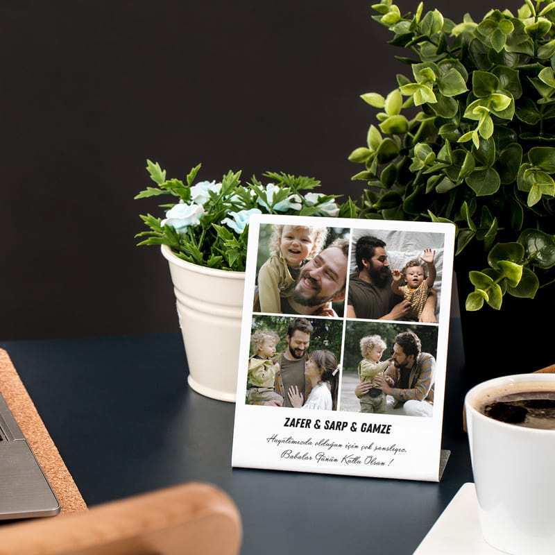 Babalar Günü Hediyesi İsim ve Fotoğraf Baskılı Metal Foto