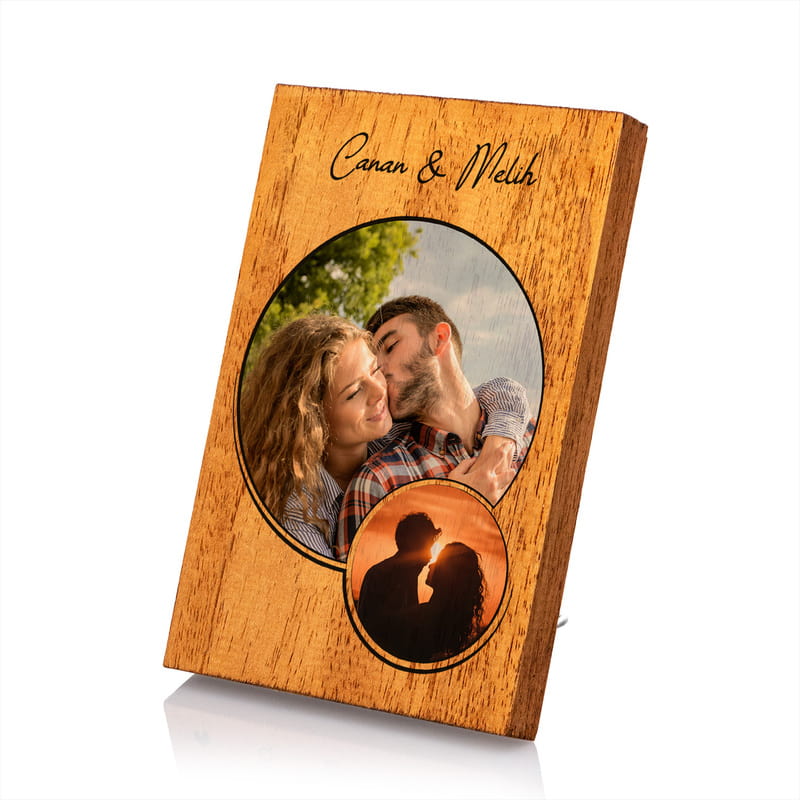 Çiftlere Özel Ahşap Masaüstü Resimli Çerçeve