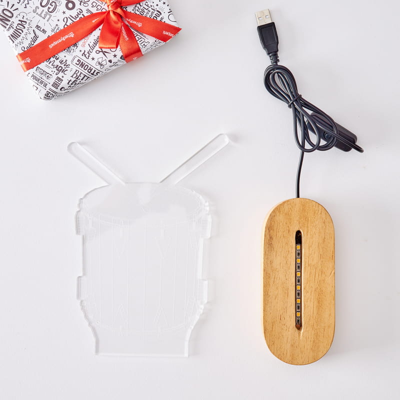 Davul Tasarımlı 3 Boyutlu Led Lamba