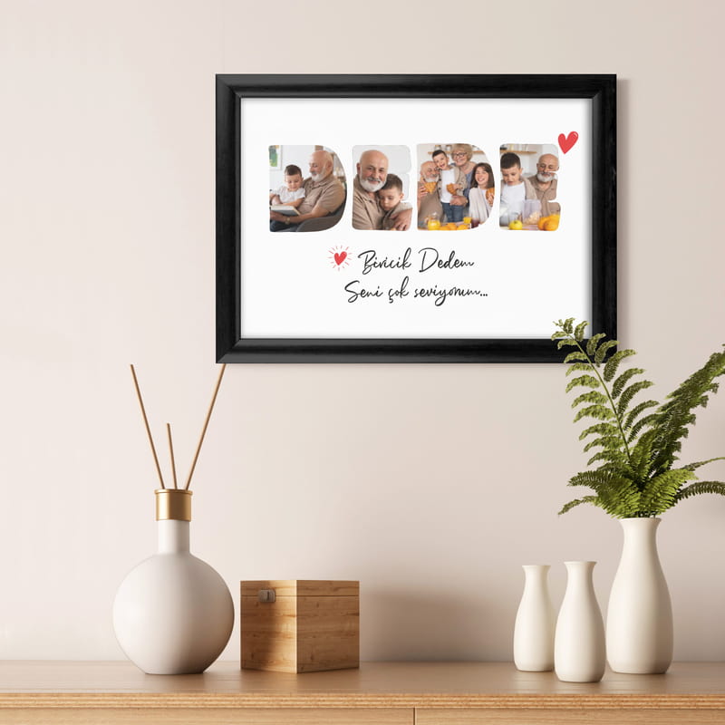 Dedeye Babalar Günü Hediyesi Fotoğraf Baskılı Çerçeve