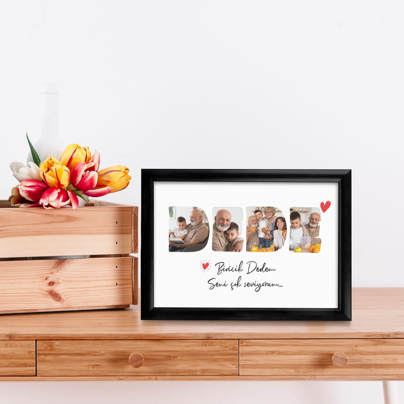 Dedeye Babalar Günü Hediyesi Fotoğraf Baskılı Çerçeve