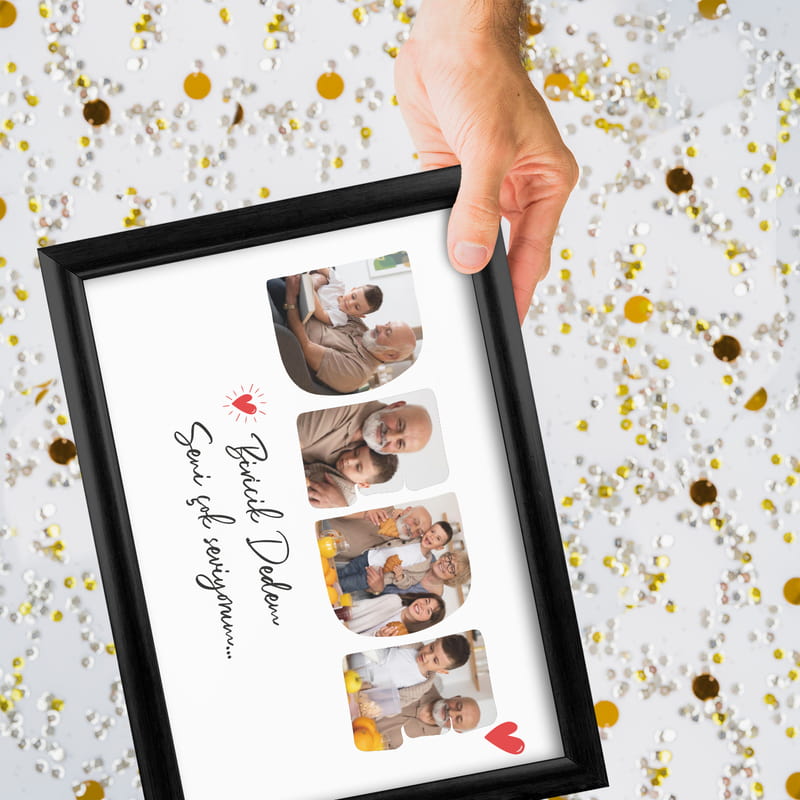 Dedeye Babalar Günü Hediyesi Fotoğraf Baskılı Çerçeve