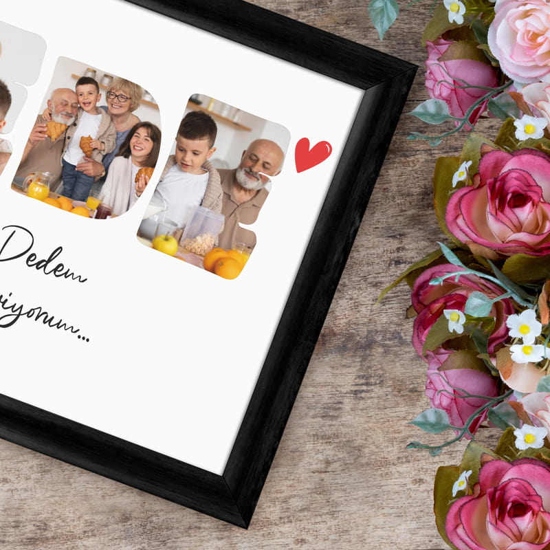 Dedeye Babalar Günü Hediyesi Fotoğraf Baskılı Çerçeve