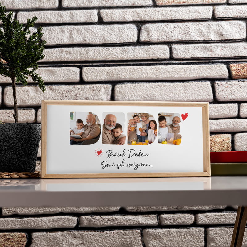 Dedeye Hediye Fotoğraf Baskılı Ahşap Tablo