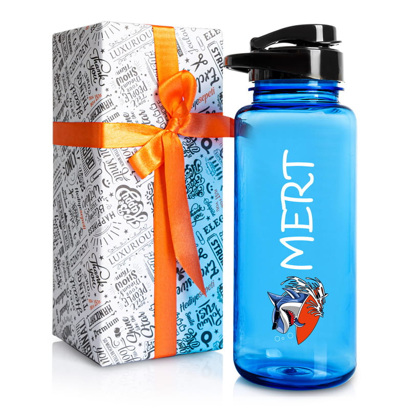 Eğlenceli Köpekbalığı Tasarımlı Erkek Çocuklarına Özel - %100 Sağlıklı Çocuk Matarası