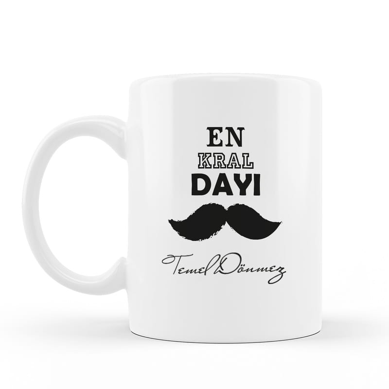 En Kral Dayıya Hediye İsme Özel Porselen Kupa Bardak