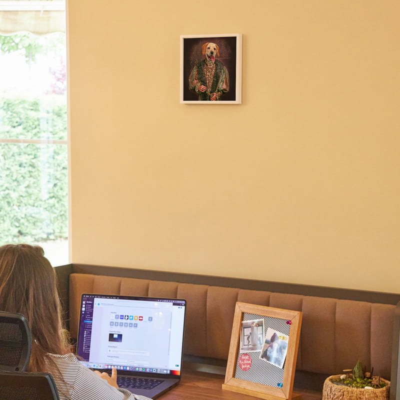 Evcil Hayvan Orta Çağ Tasarımlı Portre Beyaz Çerçeve