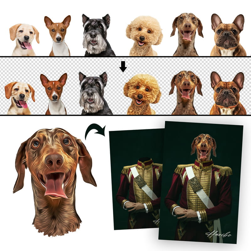 Evcil Hayvan Orta Çağ Tasarımlı Portre Beyaz Çerçeve