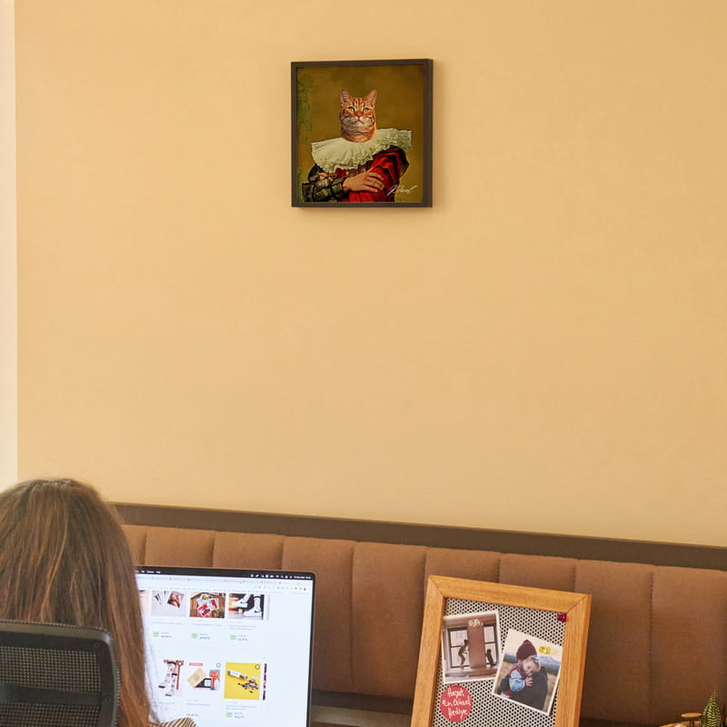 Evcil Hayvan Yağlı Boya Tasarımlı Derin Fotoğraf Çerçevesi