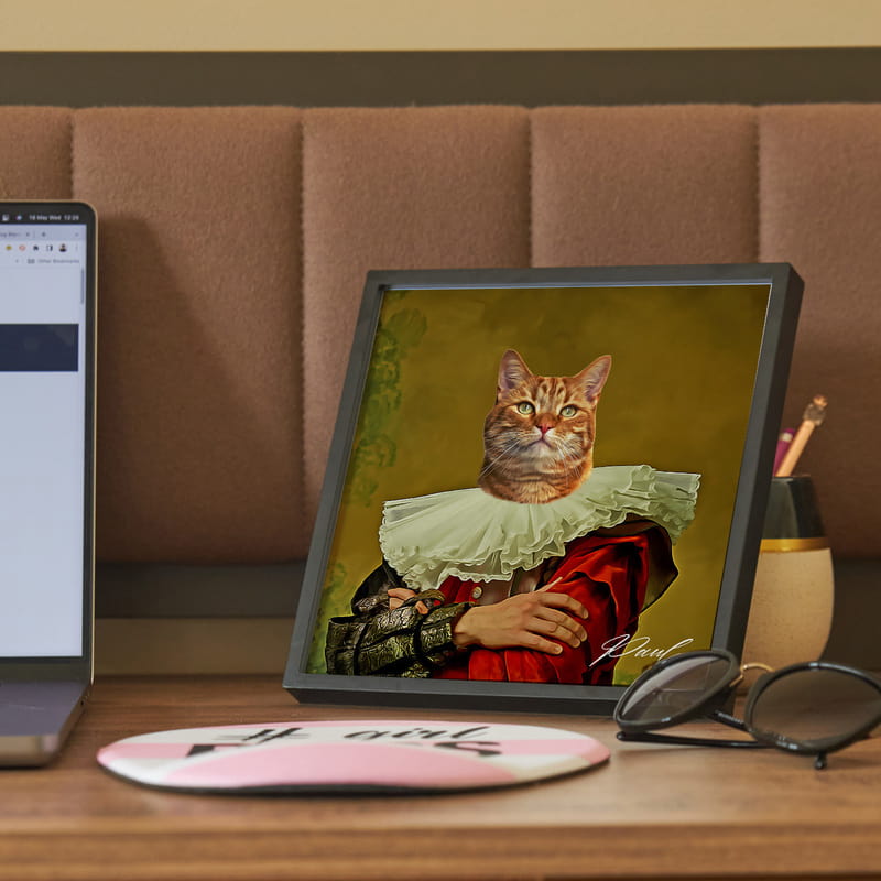 Evcil Hayvan Yağlı Boya Tasarımlı Derin Fotoğraf Çerçevesi