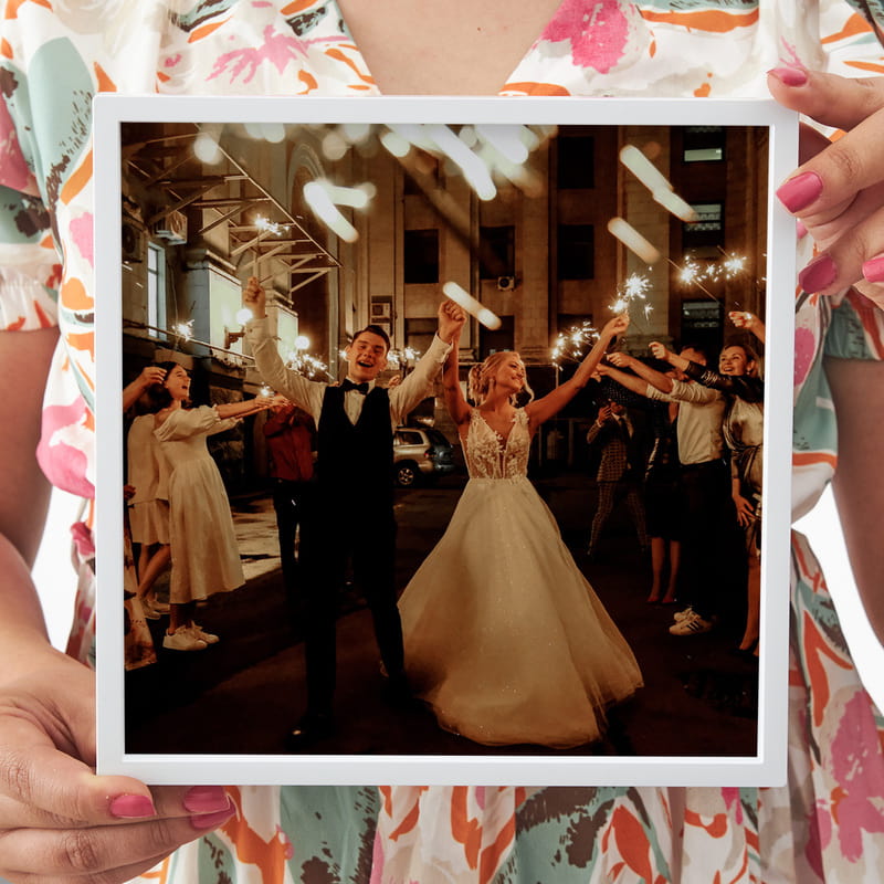 Fotoğraf Baskılı Beyaz Renk Yapışan Derin Çerçeve