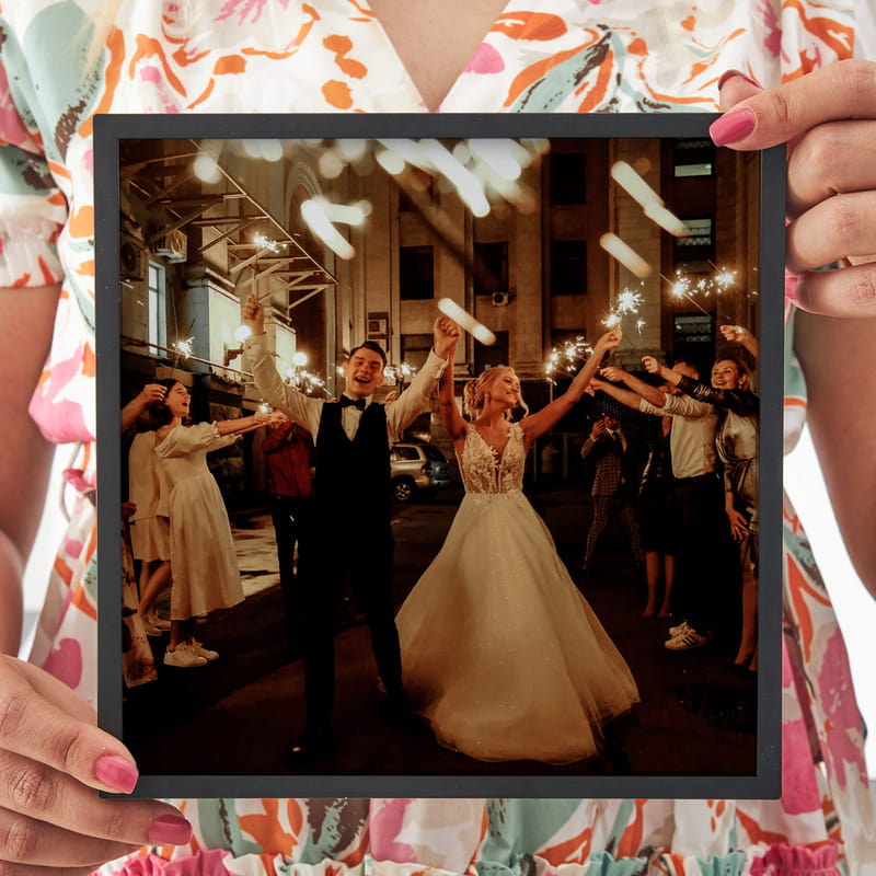 Fotoğraf Baskılı Siyah Dekoratif Yapışan Duvar Çerçevesi