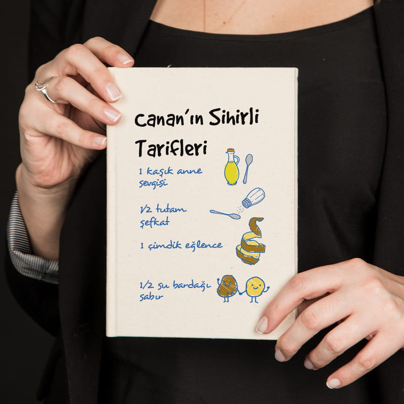 Hamarat Annelere Yemek Tarifi Baskılı Kanvas Defter