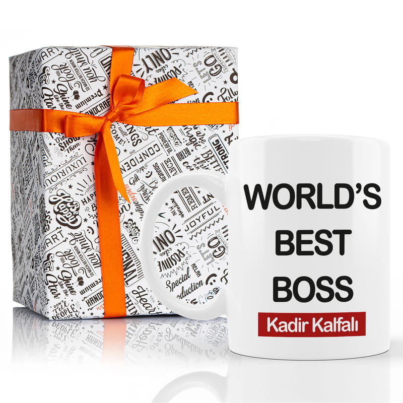 İsim Yazılı Dünya'nın En iyi Patronu Tasarımlı Çay Kahve Bardağı
