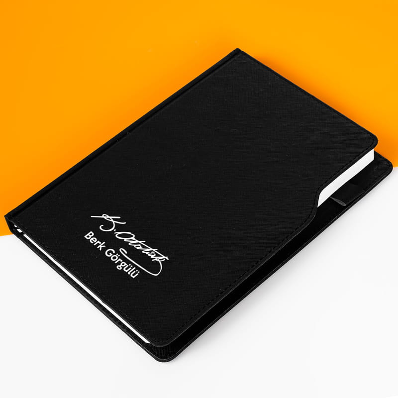 İsme Özel Atatürk İmzalı Deri Ajanda - Günlük Atatürk Ajanda