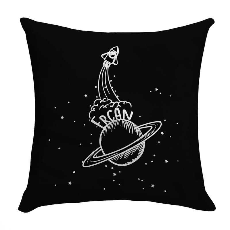 İsme Özel Uzay Tasarımlı Dekoratif Yastık