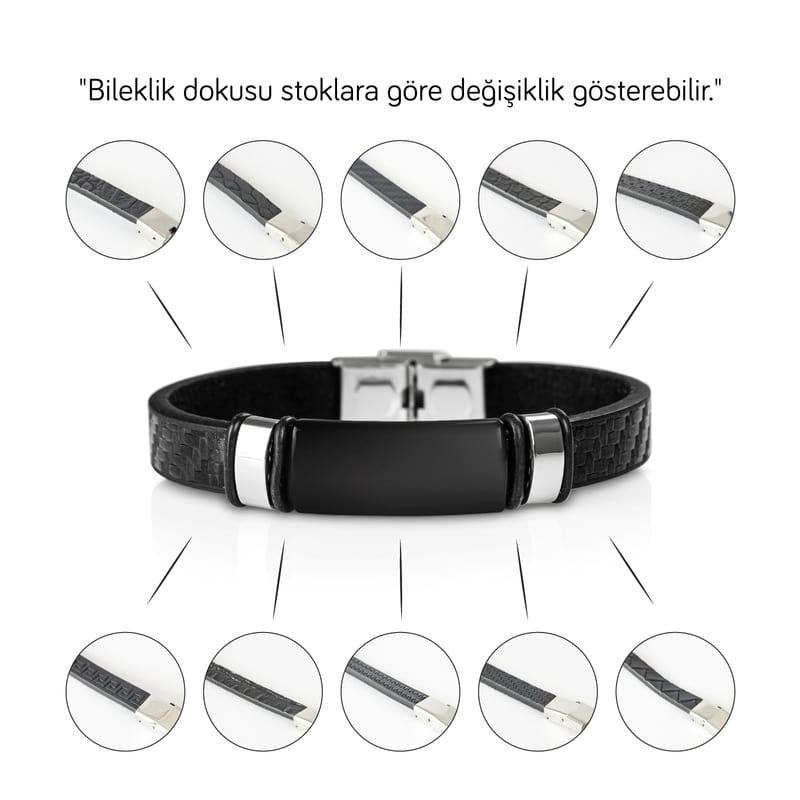 Kişiye Özel Mors Alfabesi Tasarımlı Deri Bileklik