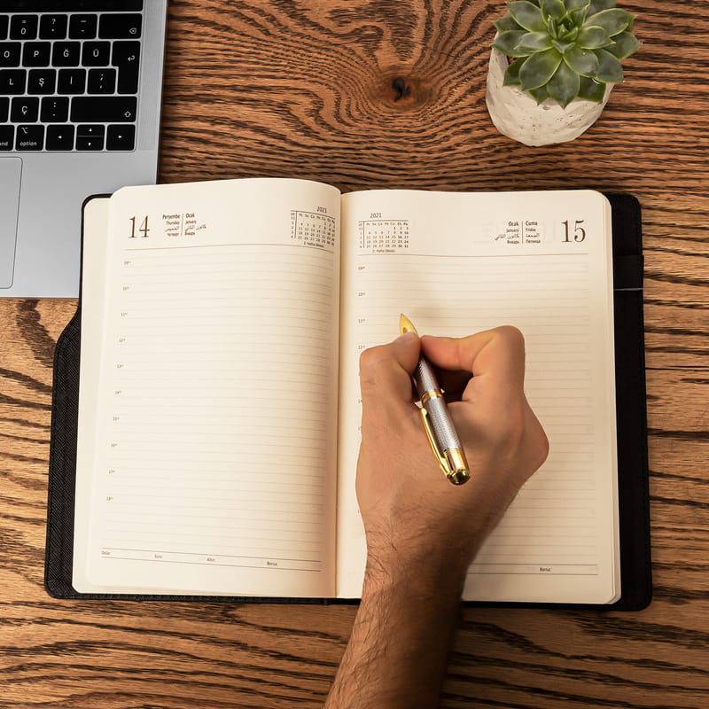 Kişiye Özel Planlayıcı Ajanda Defter - Deri Planner Ajanda