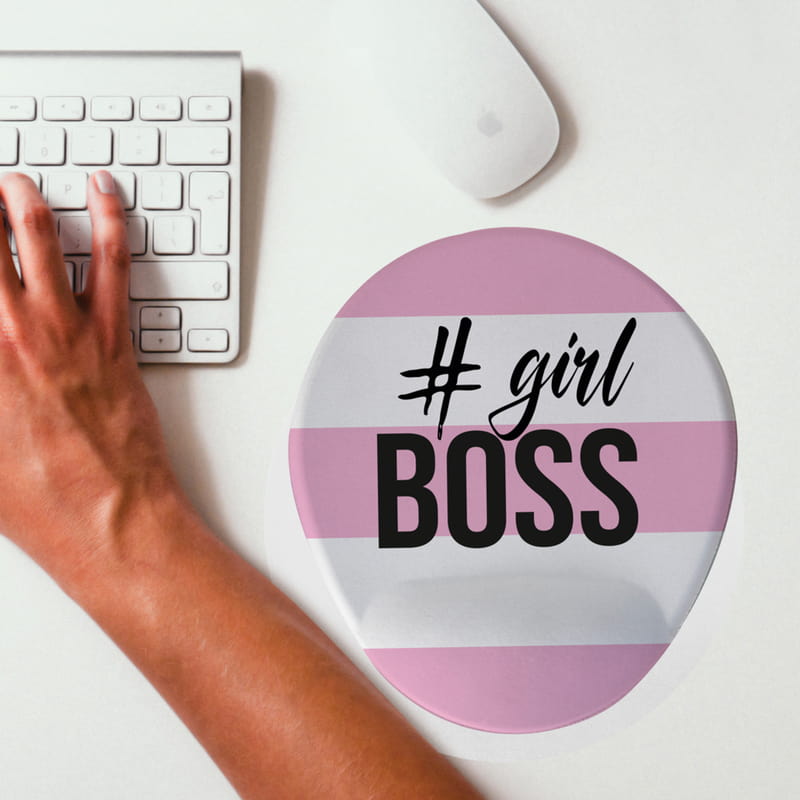 Girl Boss Tasarımlı Bilek Destekli Mouse Altlığı