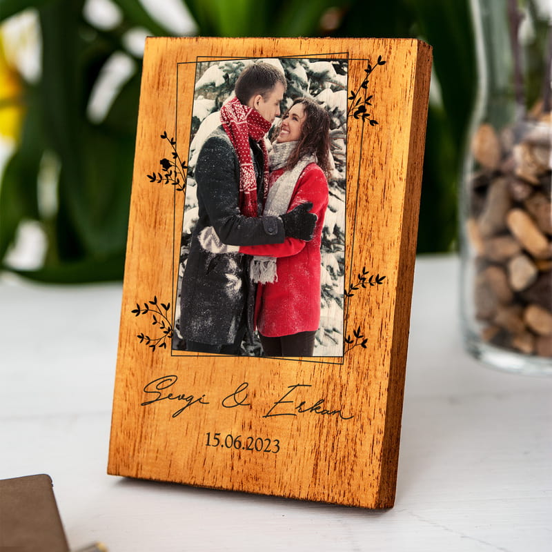 Minimal Fotoğraf Baskılı Masaüstü Ahşap Çerçeve