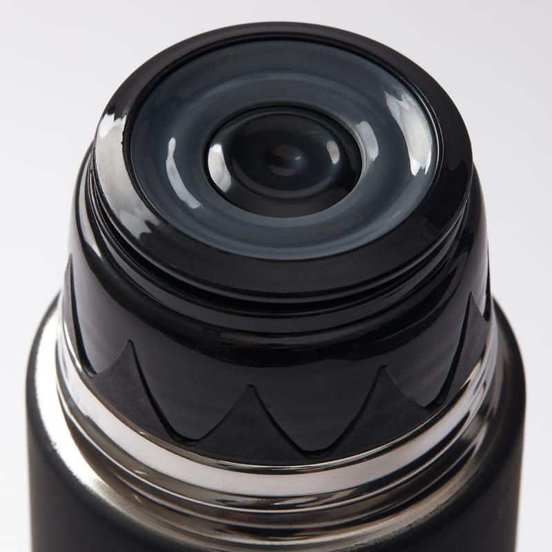 Monogram İsim Yazılı Siyah Mat Çelik Termos