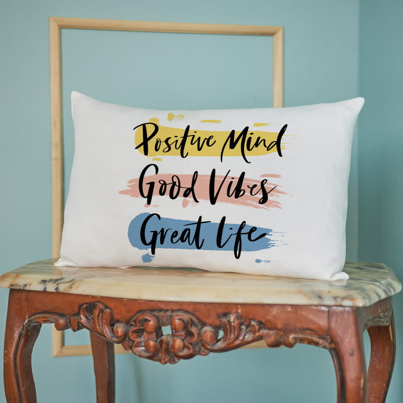 Motive Sözlü Dekoratif Dikdörtgen Yastık