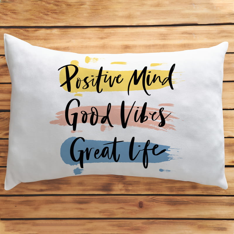 Motive Sözlü Dekoratif Dikdörtgen Yastık