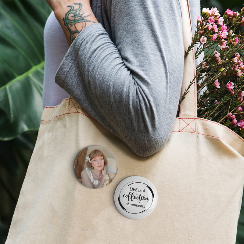 Nikah Hediyesi 12 Adet Fotoğraf Baskılı Metal Rozet