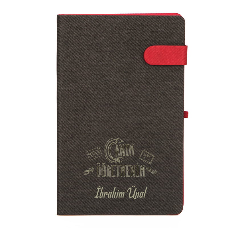 Öğretmen Arkadaşa Hediye İsim Yazılı Renkli Not Defteri