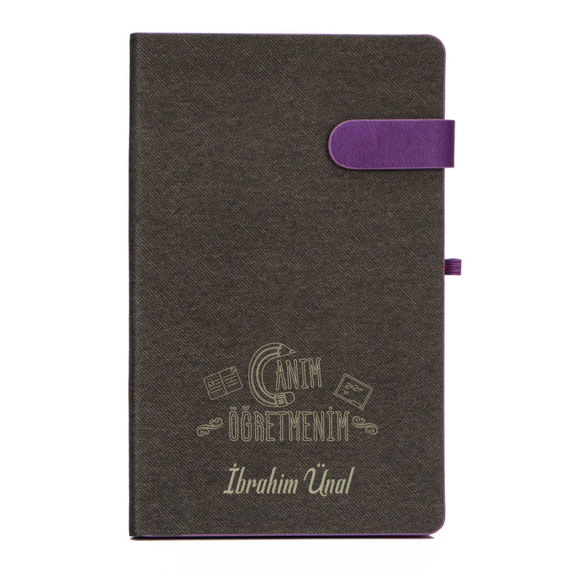 Öğretmen Arkadaşa Hediye İsim Yazılı Renkli Not Defteri