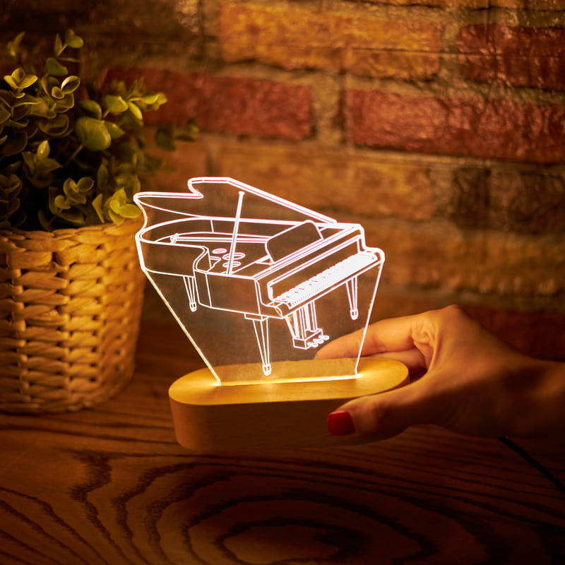 Piyano Çalanlara Özel 3D Led Lamba