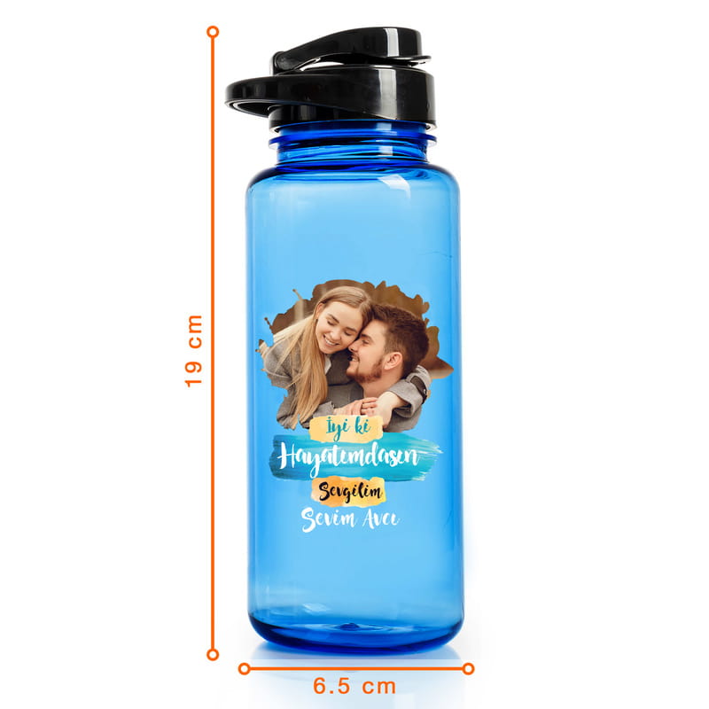 Sevgiliye Hediye Fotoğraf Baskılı Spor Su Matarası