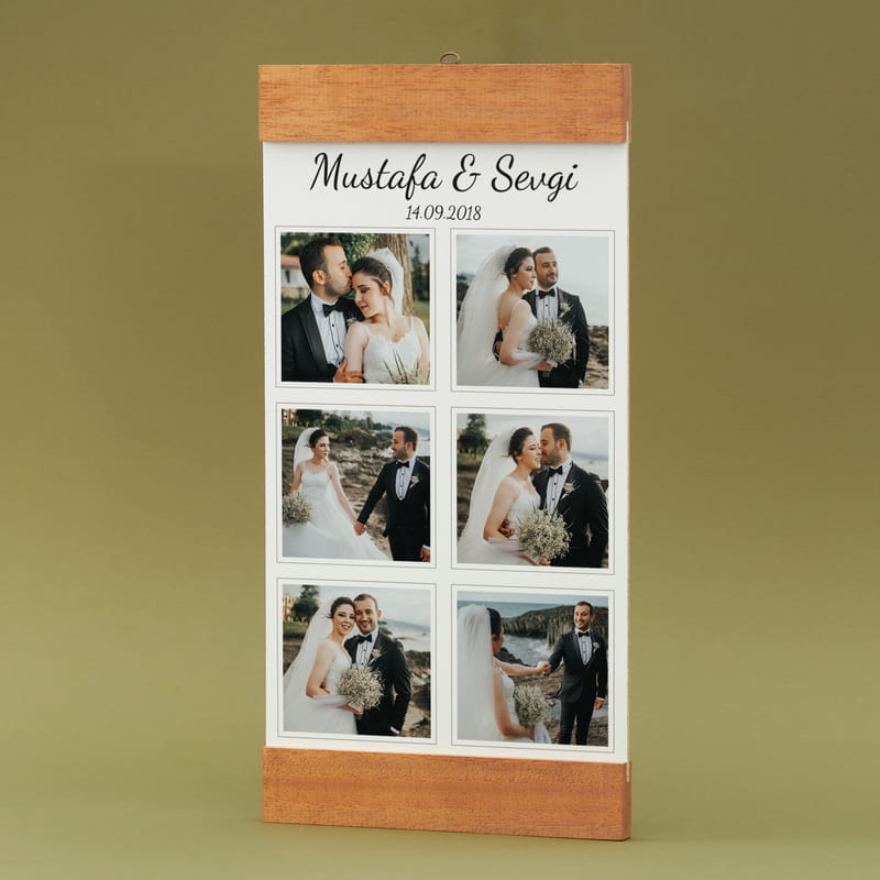Sevgiliye Hediye Masif Çerçeveli Ahşap Plakalı Albüm