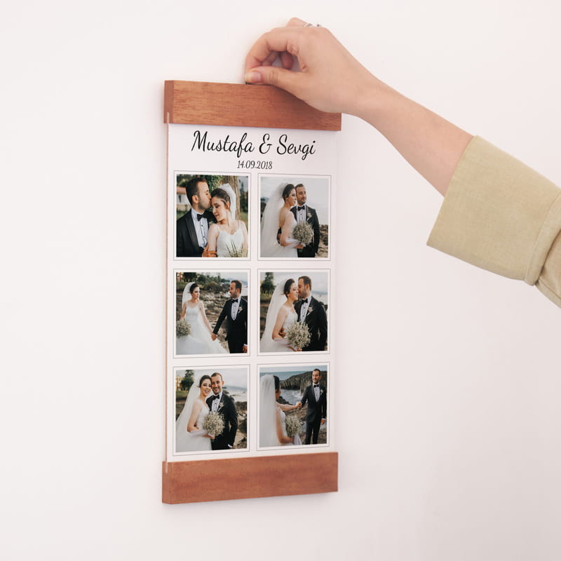 Sevgiliye Hediye Masif Çerçeveli Ahşap Plakalı Albüm