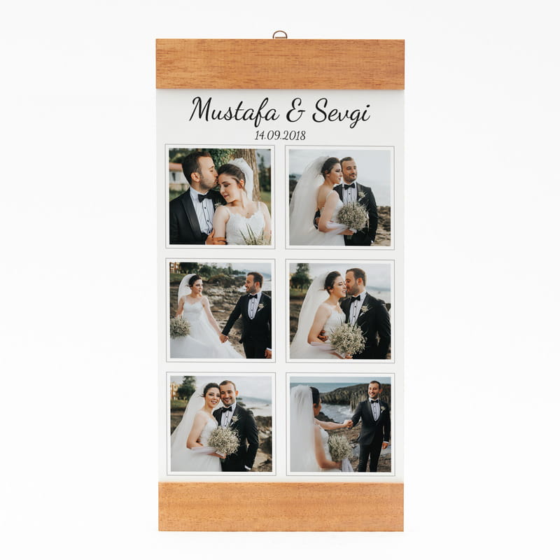 Sevgiliye Hediye Masif Çerçeveli Ahşap Plakalı Albüm