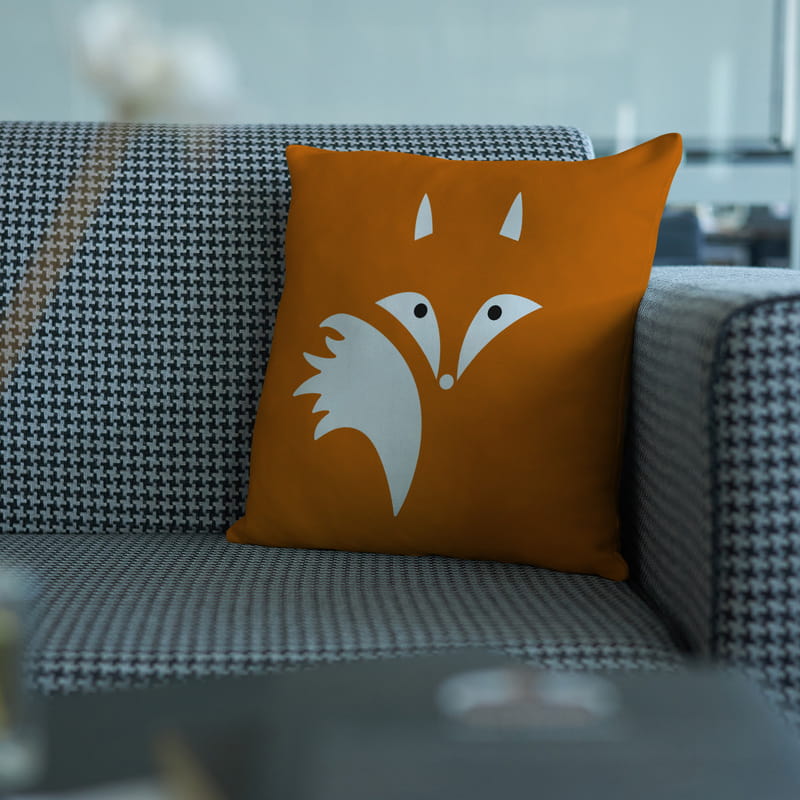 Tilki Tasarımlı Dekoratif Yastık