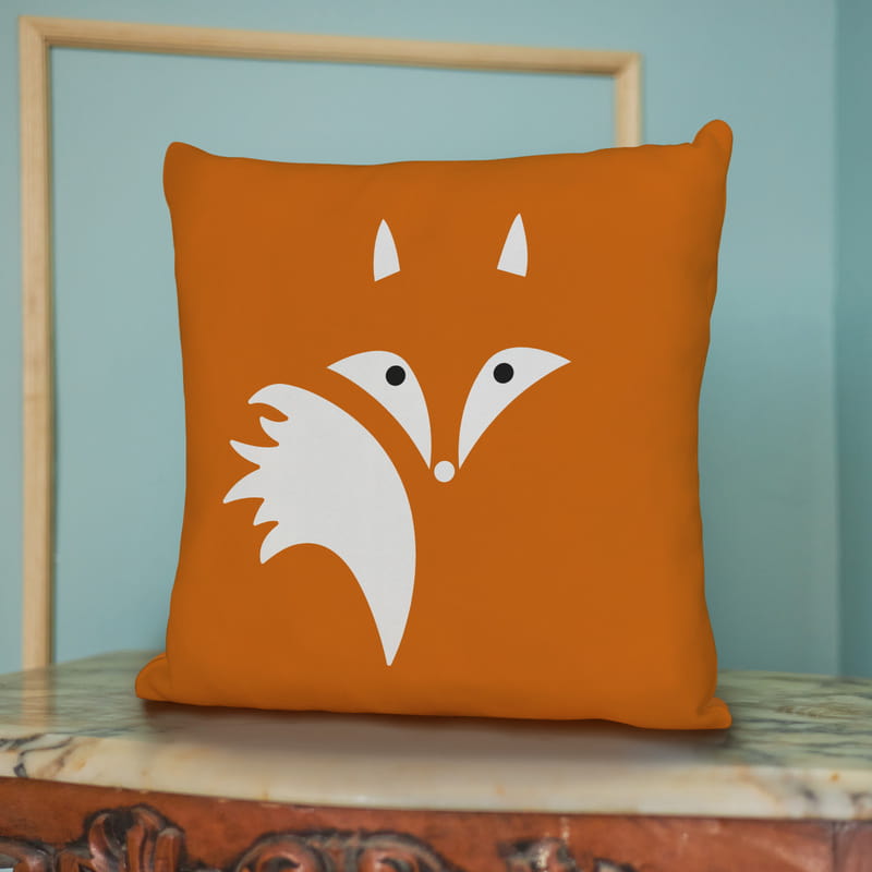 Tilki Tasarımlı Dekoratif Yastık