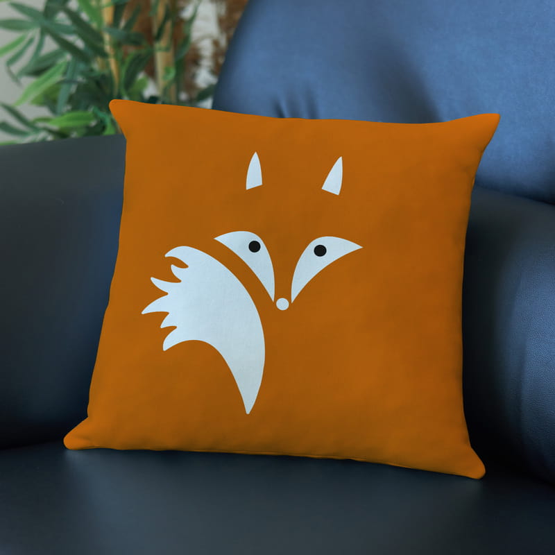 Tilki Tasarımlı Dekoratif Yastık