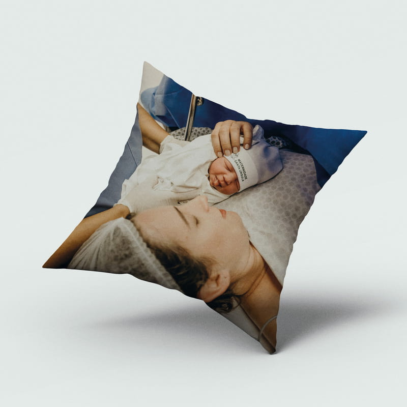 Yeni Anneye İlk Anneler Günü Tasarımlı Fotoğraf Baskılı Kırlent Yastık