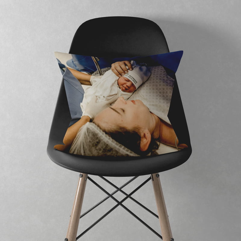 Yeni Anneye İlk Anneler Günü Tasarımlı Fotoğraf Baskılı Kırlent Yastık