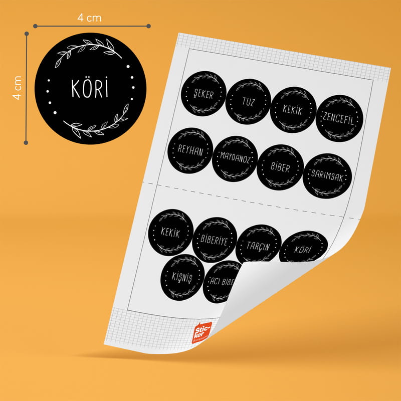 15li Baharatlık Sticker Seti