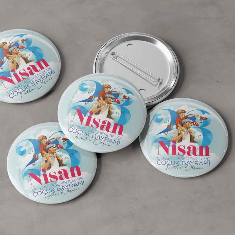 23 Nisan Çocuk Bayramına Özel 12'li Yaka Rozeti