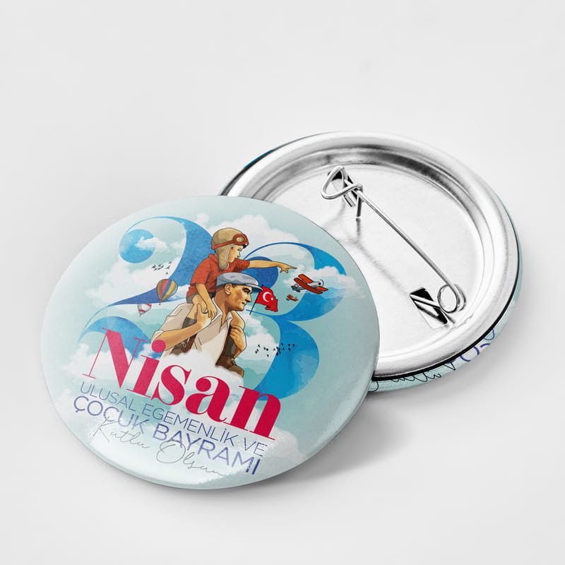 23 Nisan Çocuk Bayramına Özel 12'li Yaka Rozeti