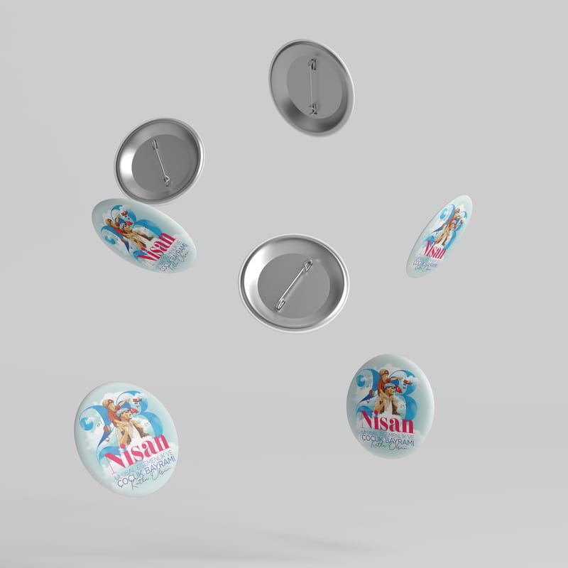 23 Nisan Çocuk Bayramına Özel 12'li Yaka Rozeti