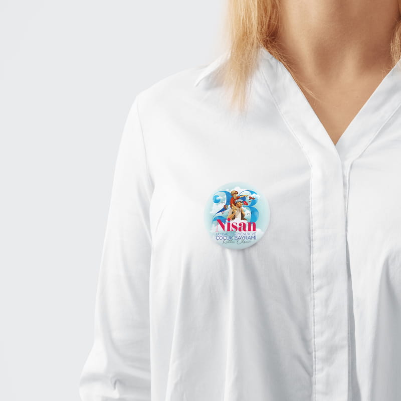 23 Nisan Çocuk Bayramına Özel 12'li Yaka Rozeti